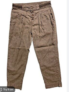 Sundance Size 10P Petite Brown Button Up Pleated Pants